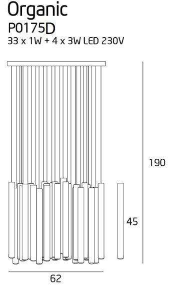 Lustra ORGANIC 33x1 Crom Reglabil MAXLIGHT P0175D - PARIS14A.RO