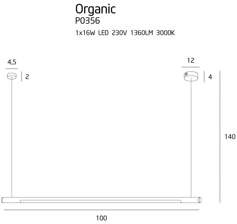 Lustra ORGANIC HORIZON 100CM AURIU MAXLIGHT P0356 - PARIS14A.RO