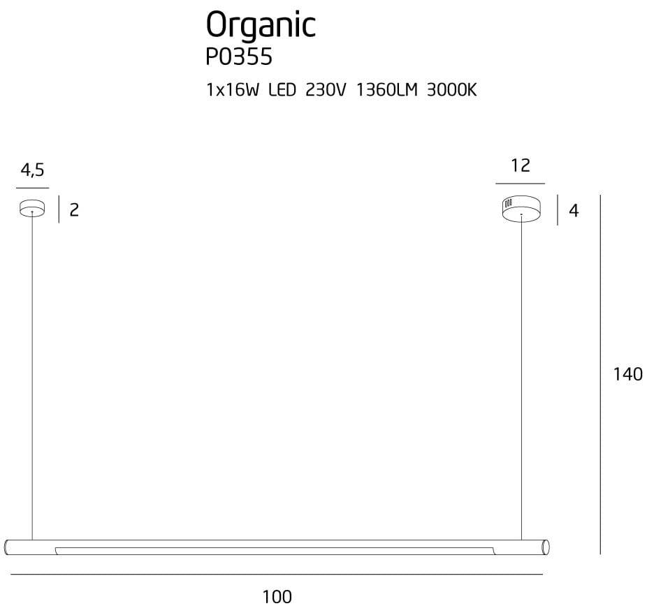 Lustra ORGANIC HORIZON 100CM Crom MAXLIGHT P0355 - PARIS14A.RO