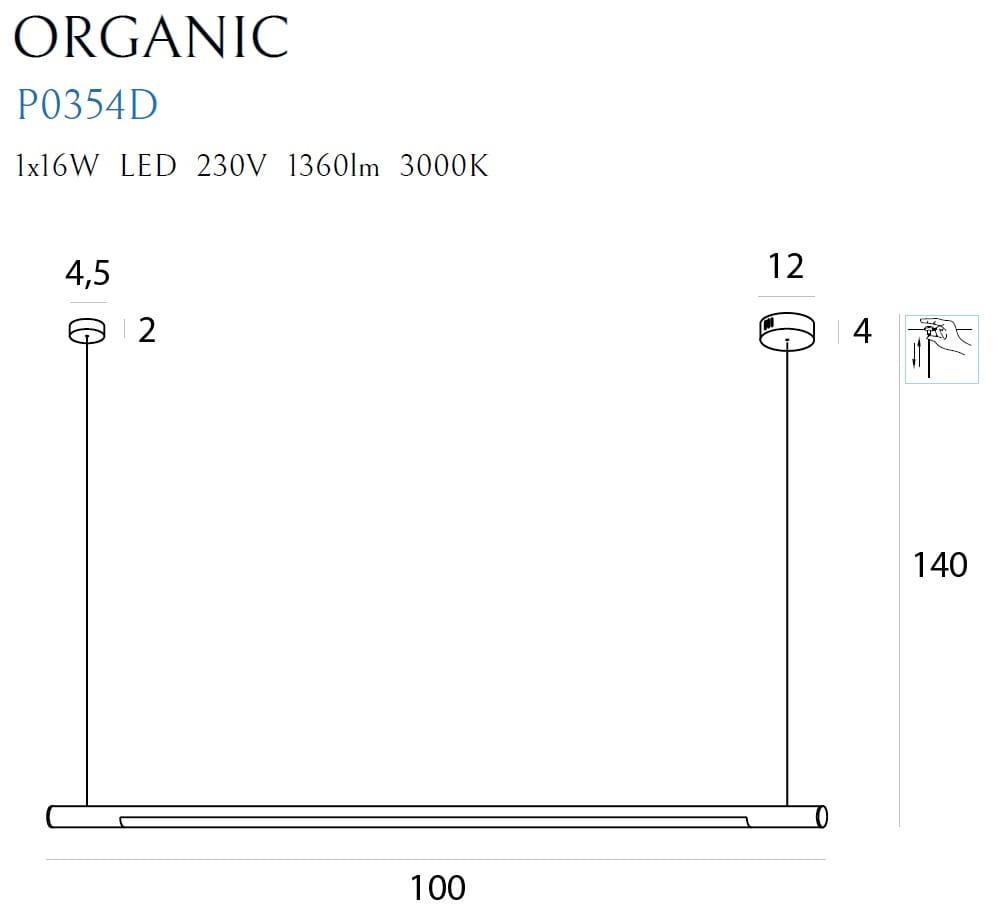 Lustra ORGANIC HORIZON 100CM Culoare neagra Reglabil MAXLIGHT P0354D - PARIS14A.RO