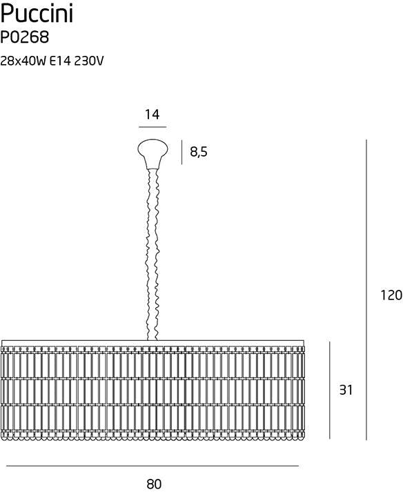 Lustra PUCCINI 80cm MAXLIGHT P0268 - PARIS14A.RO