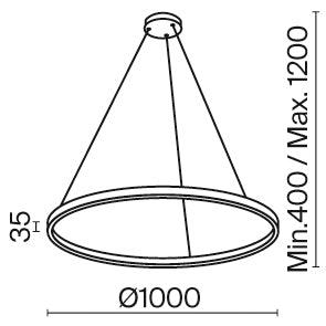 Lustra rotunda led Rim Maytoni Modern MOD058PL-L54B3K - PARIS14A.RO