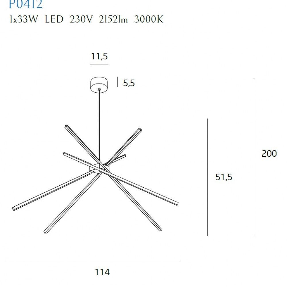 Lustra SPIDER neagra Led MAXLIGHT P0412 - PARIS14A.RO