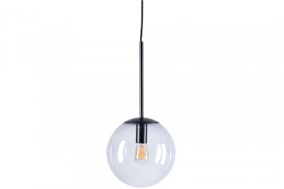 Lustra transparenta/neagra din sticla si metal Orb Solitaire Black Mini Bolia - PARIS14A.RO