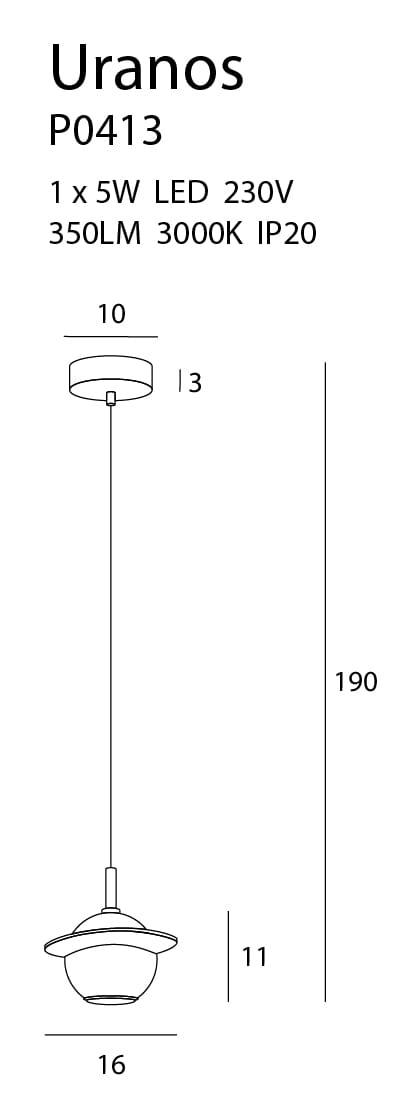 Lustra URANOS Alb MAXLIGHT P0413 - PARIS14A.RO