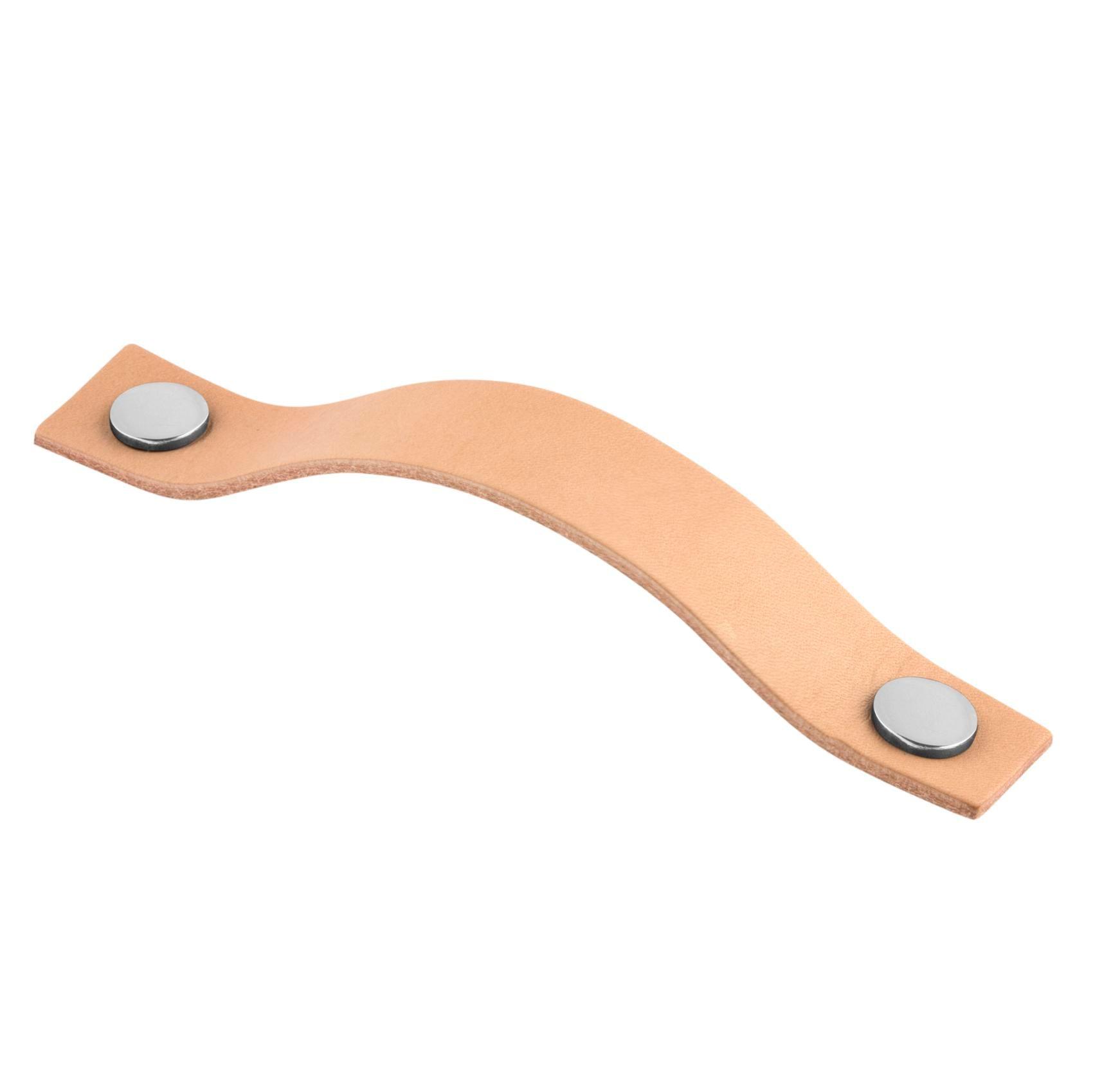 MANER LEVANTO CC128 CHROME/LIGHT BROWN LEATHER inaltime 25 mm, grosime 2,5 mm, lungime 158 mm - PARIS14A.RO