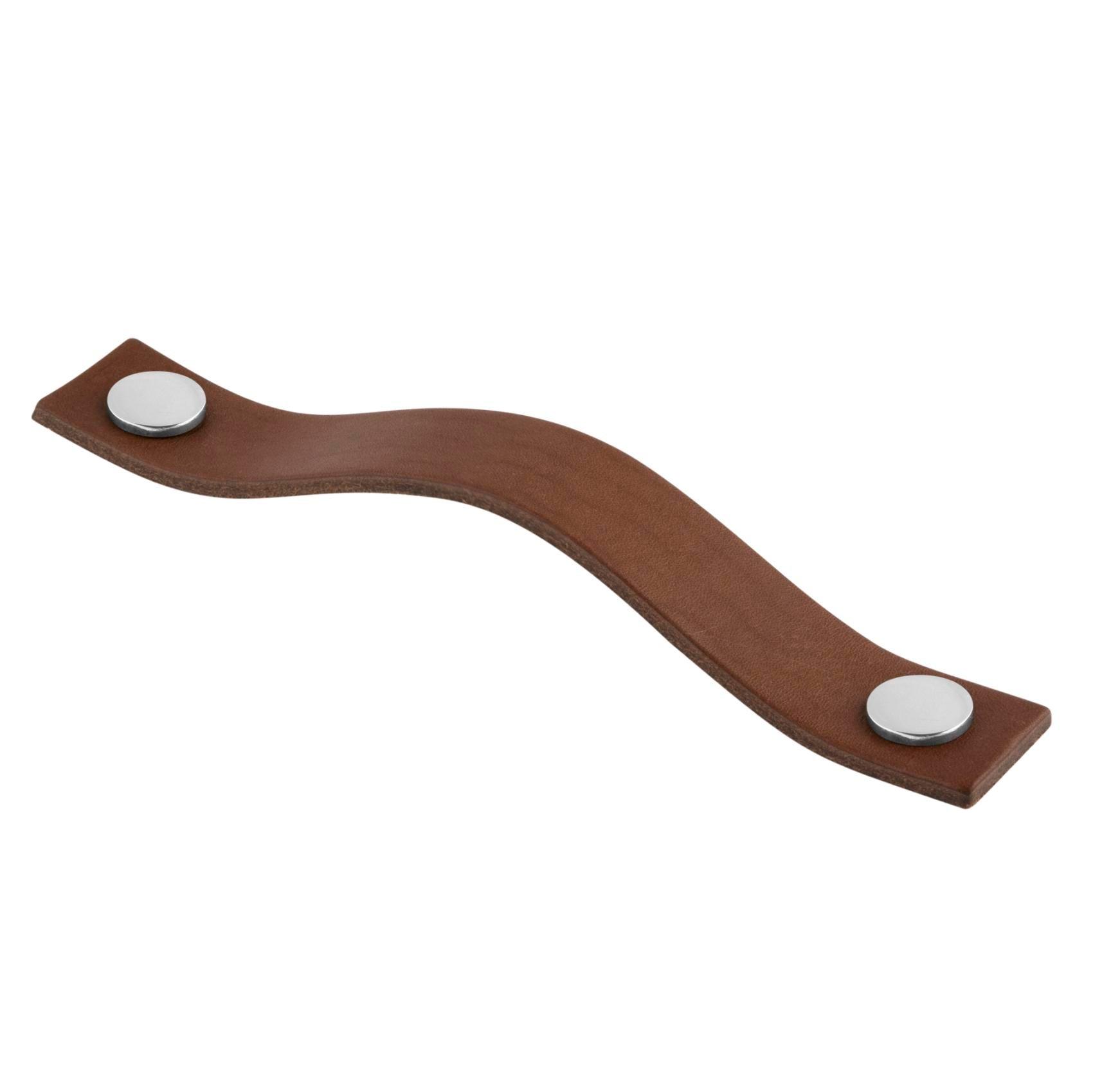 MANER LEVANTO CHROME/BROWN LEATHER 128 CC inaltime 25 mm, grosime 2,5 mm, lungime 158 mm - PARIS14A.RO