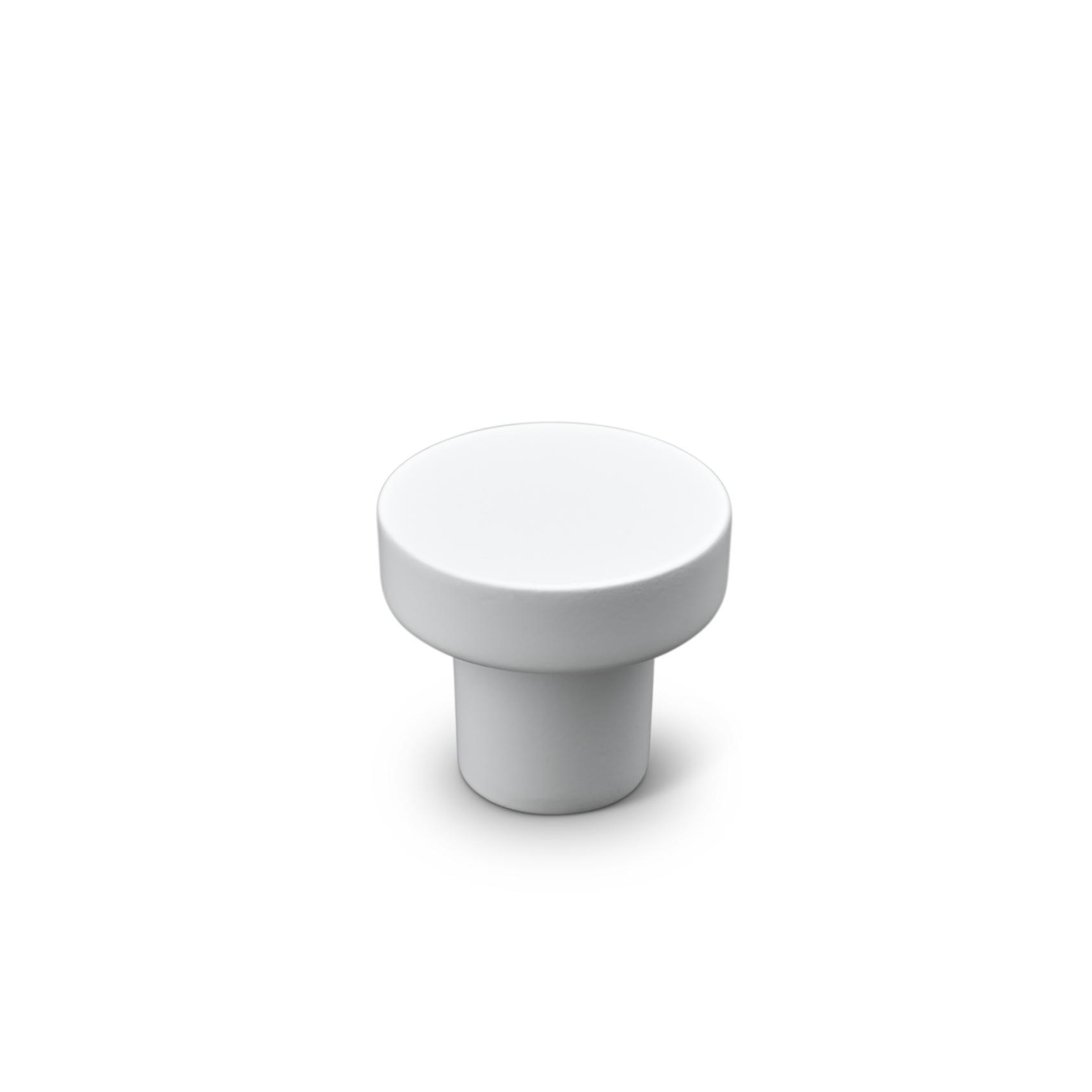 MANER MOBILA TIP BUTON AGNO DIAM. 28MM MAT WHITE inaltime 28 mm - PARIS14A.RO