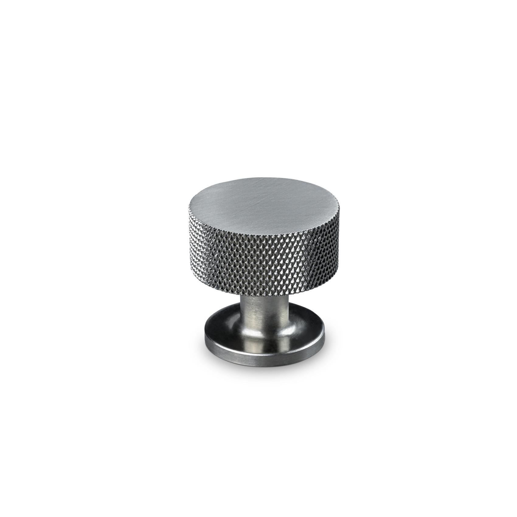 MANER MOBILA TIP BUTON SASSARI DIAM. 30MM KNURLED STAINLESS LOOK inaltime 30 mm - PARIS14A.RO