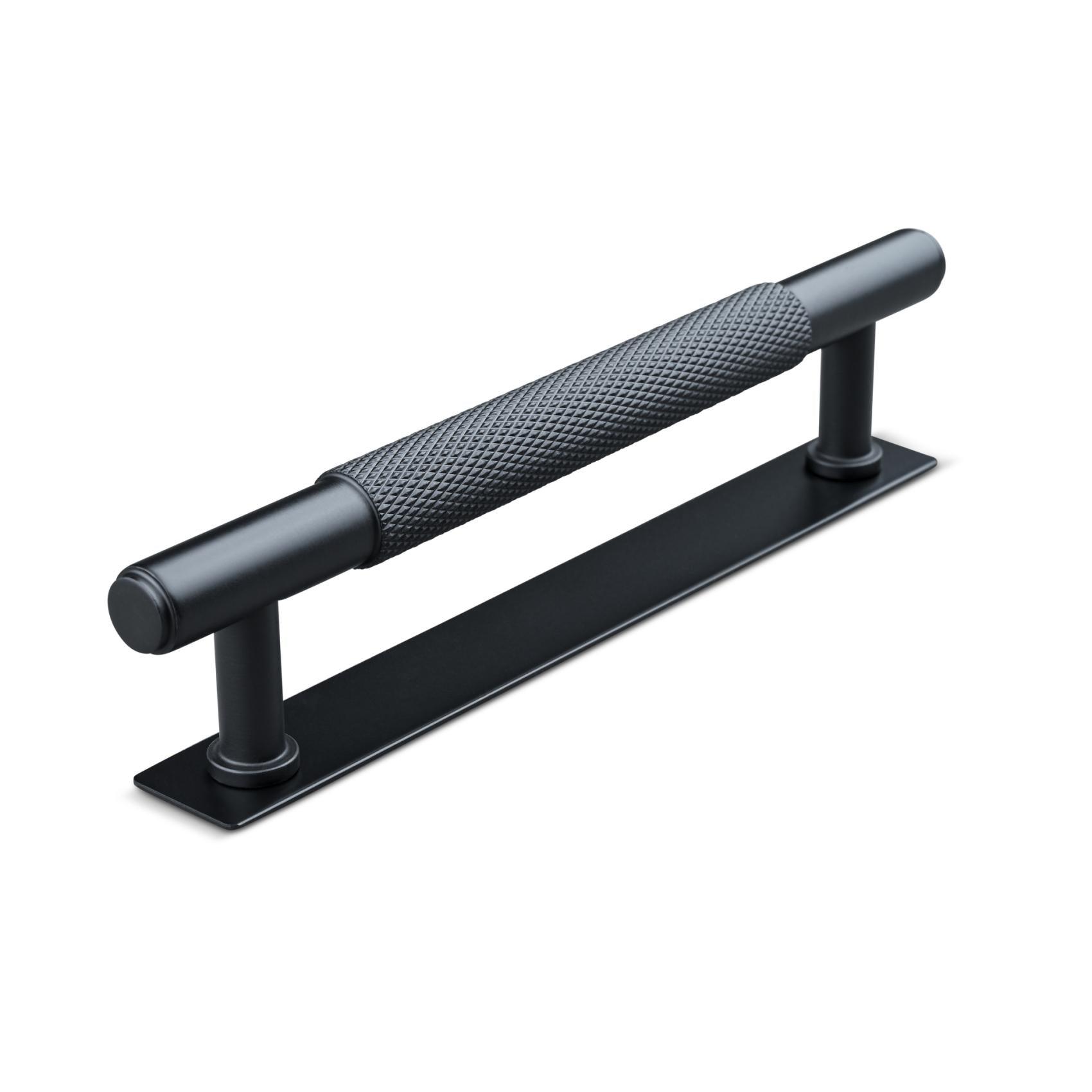 MANER SALO CC128 KNURLED MAT BLACK inaltime 35 mm, grosime 14 mm, lungime 165 mm - PARIS14A.RO
