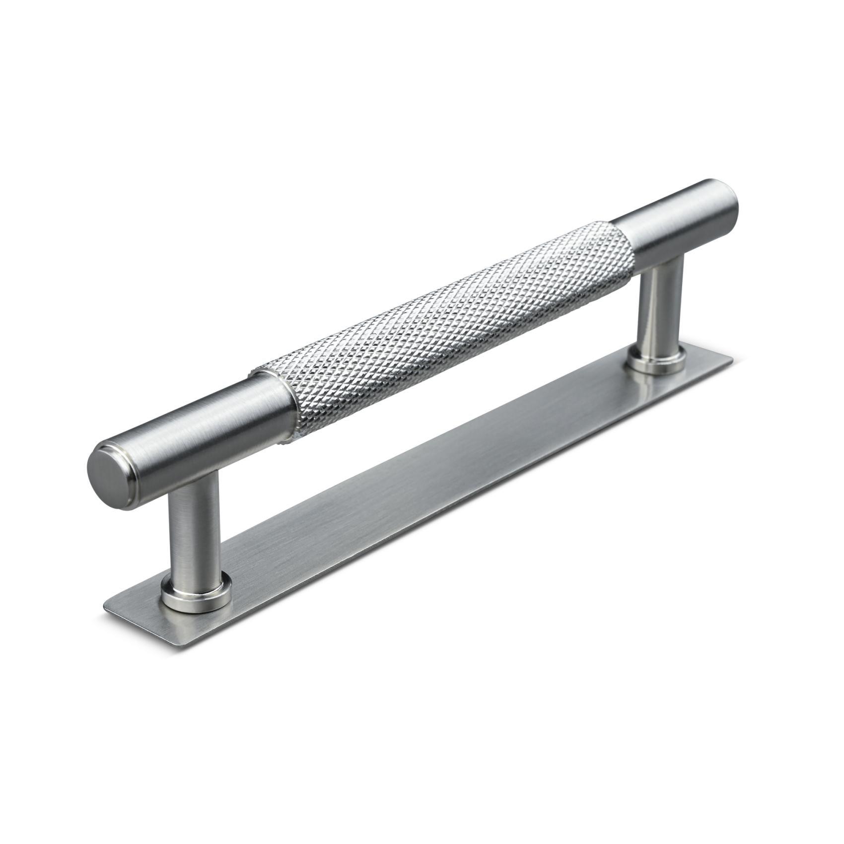 MANER SALO CC128 KNURLED STAINLESS LOOK inaltime 35 mm, grosime 14 mm, lungime 165 mm - PARIS14A.RO