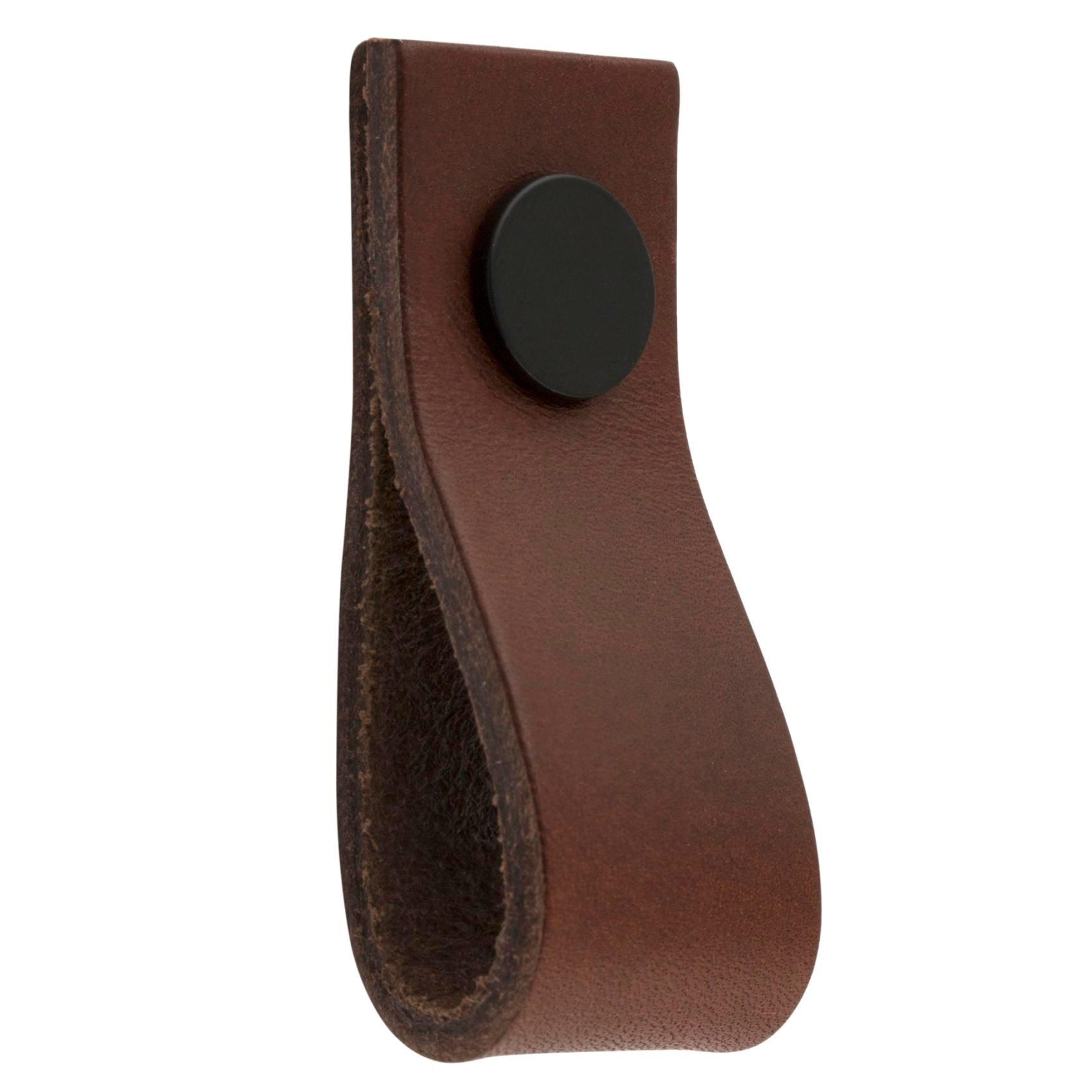 MANER TIP BUTON ARI BLACK/BROWN LEATHER inaltime 25 mm, grosime 2,5 mm, lungime 65 mm - PARIS14A.RO
