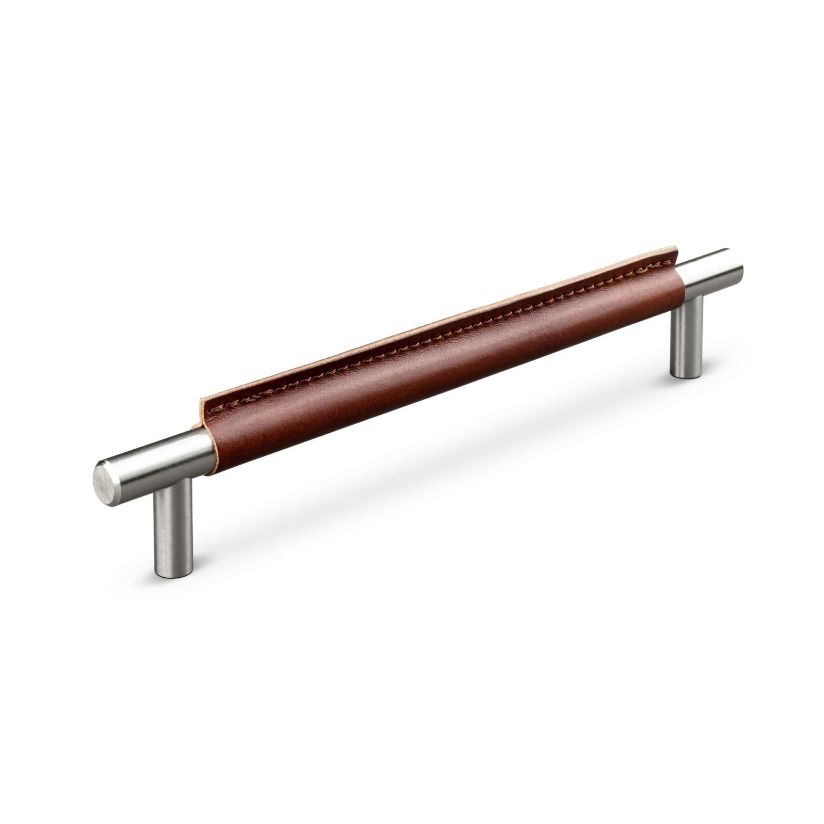 MANER TORTONA CC192 STAINLESS LOOK BROWN LEATHER SKIN OCH BROWN STITCH inaltime 35 mm, grosime 15 mm, lungime 232 mm - PARIS14A.RO