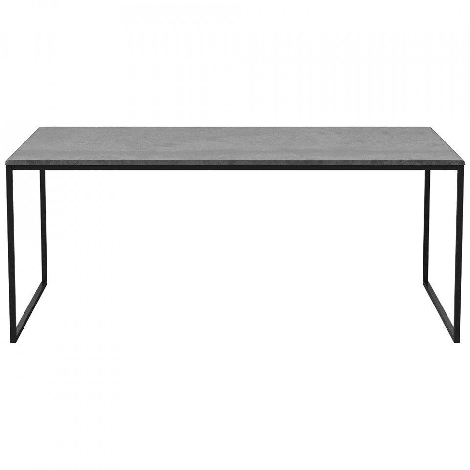 Masa de cafea gri antracit/neagra din ciment si otel 60x120 cm Como Tall Bolia - PARIS14A.RO