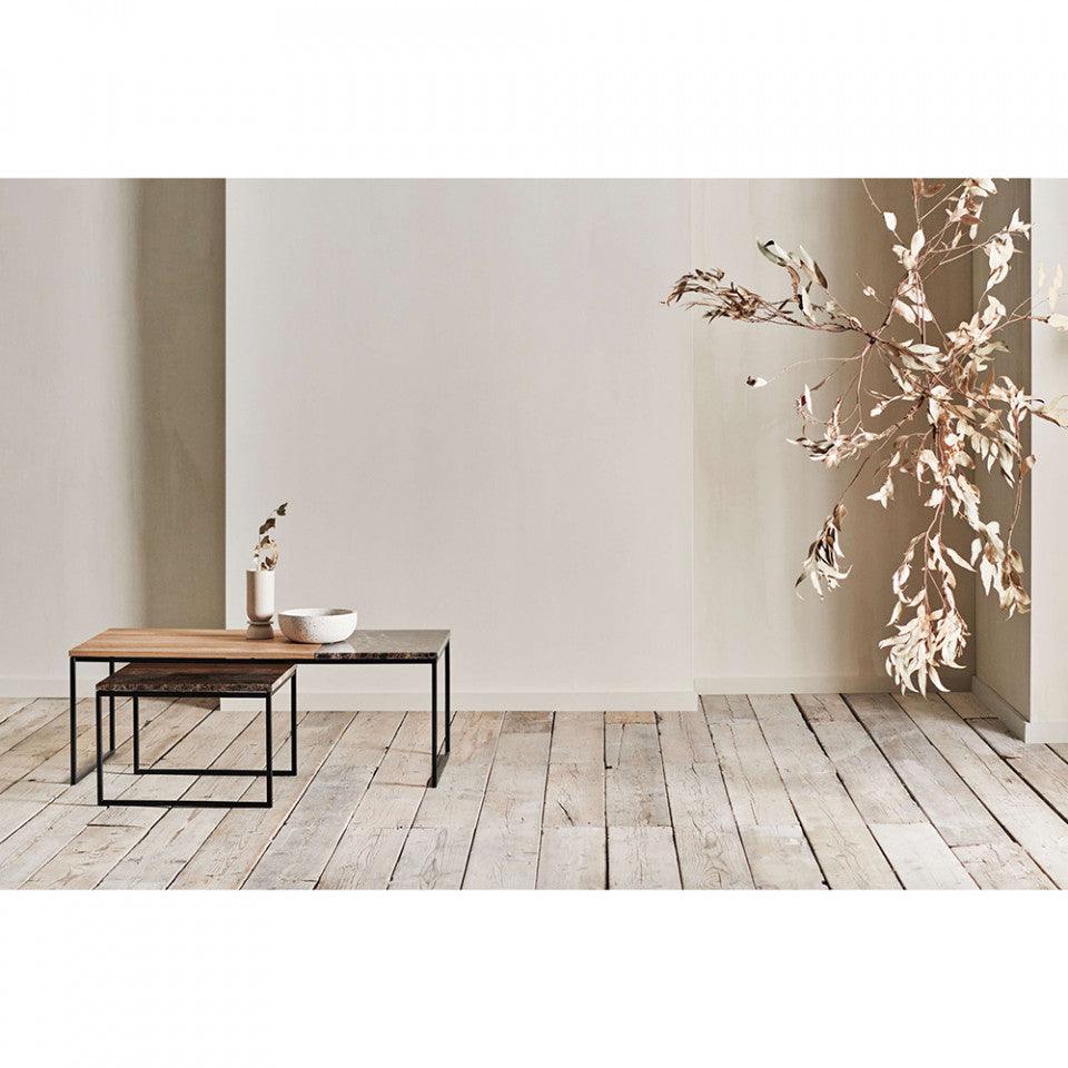 Masa de cafea gri antracit/neagra din ciment si otel 60x120 cm Como Tall Bolia - PARIS14A.RO
