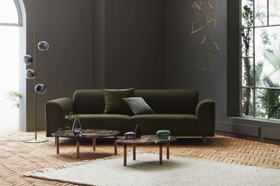 Masa de cafea maro din marmura si lemn 52x72 cm Tuk Bolia - PARIS14A.RO