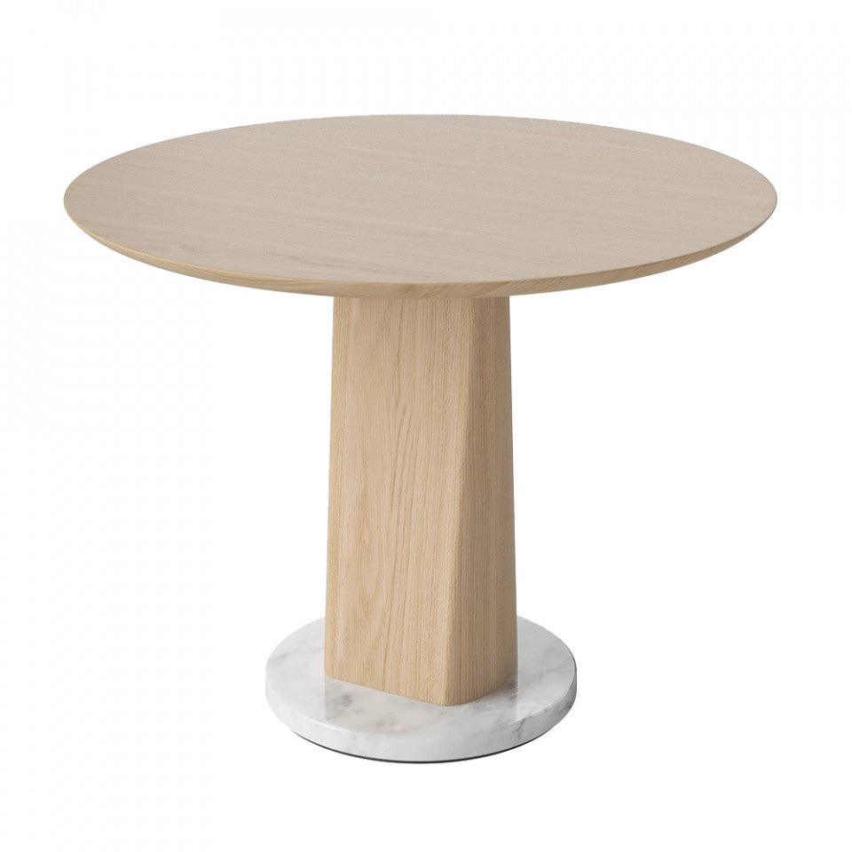 Masa de cafea maro din marmura si lemn de stejar 60 cm Root Bolia - PARIS14A.RO