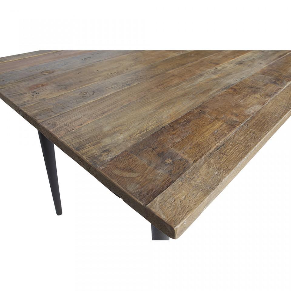 Masa dining din lemn de ulm reciclat si fier 90x180 cm Guild - PARIS14A.RO