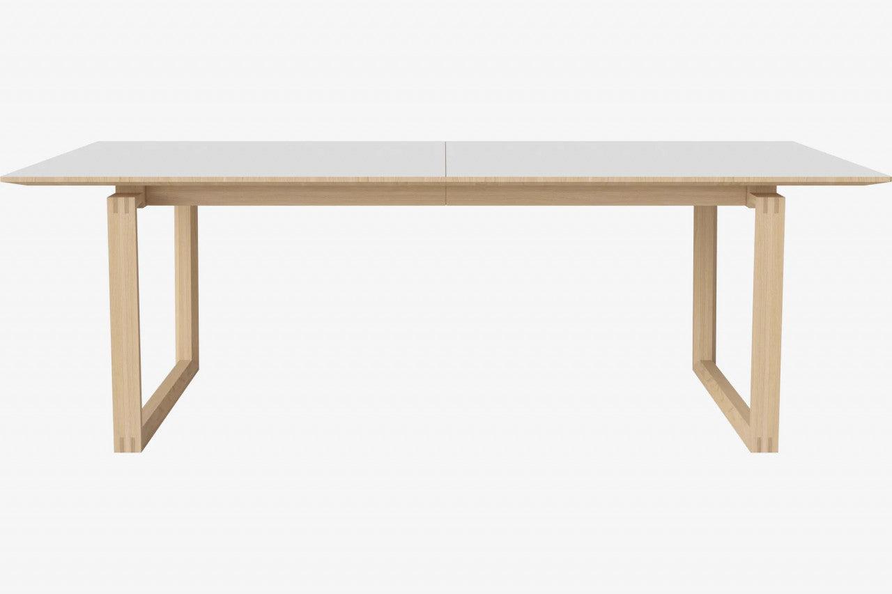 Masa dining extensibila maro deschis/alba din lemn de stejar 100x220(420) cm Nord Bolia - PARIS14A.RO