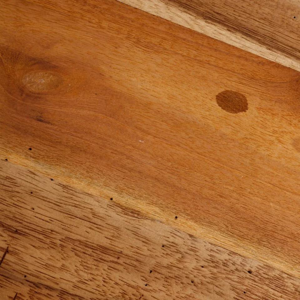Masa dining maro/neagra din lemn reciclat 80x80 cm Tiola - PARIS14A.RO