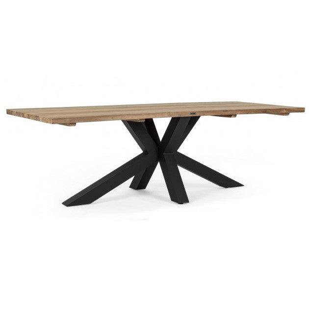 Masa dining maro/neagra din lemn si aluminiu pentru exterior 100x240 cm Ramsey Bizzotto - PARIS14A.RO