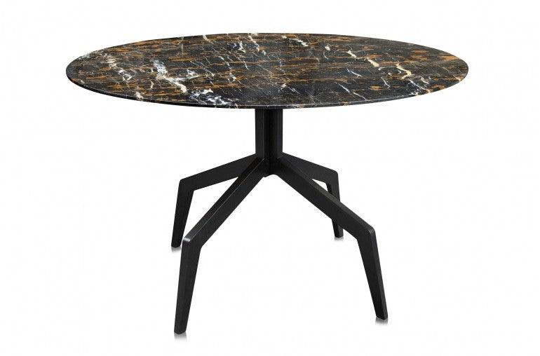 Masa dining rotunda din marmura neagra 120cm Razor Versmissen - PARIS14A.RO