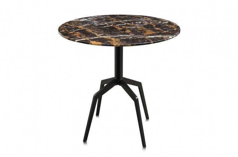 Masa dining rotunda din marmura neagra 80cm Razor Versmissen - PARIS14A.RO