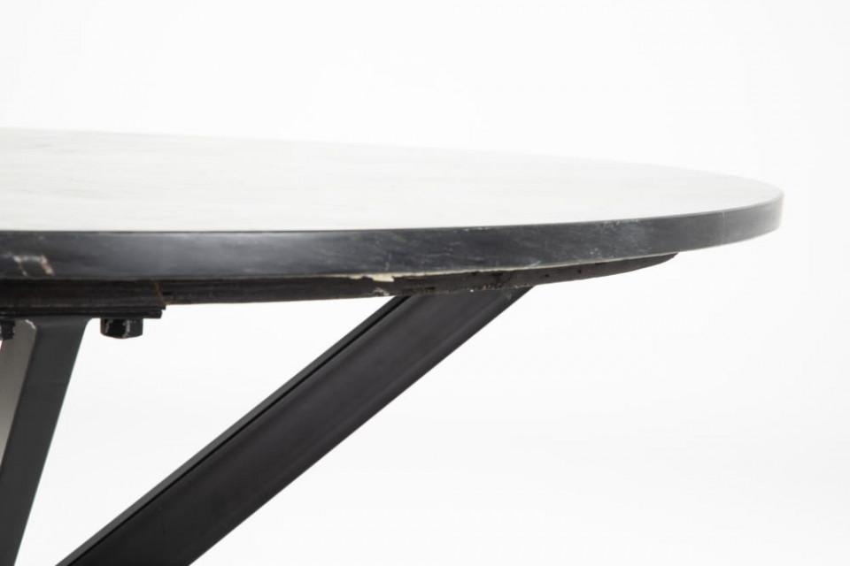 Masa dining rotunda neagra din marmura si metal 120 cm Marble - PARIS14A.RO