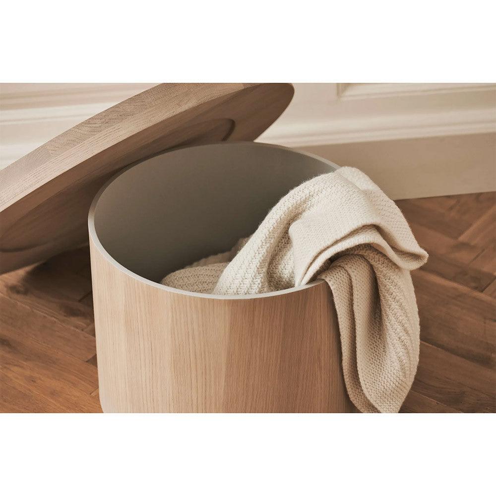 Masa laterala crem din lemn de stejar 48 cm Plateau Bolia - PARIS14A.RO