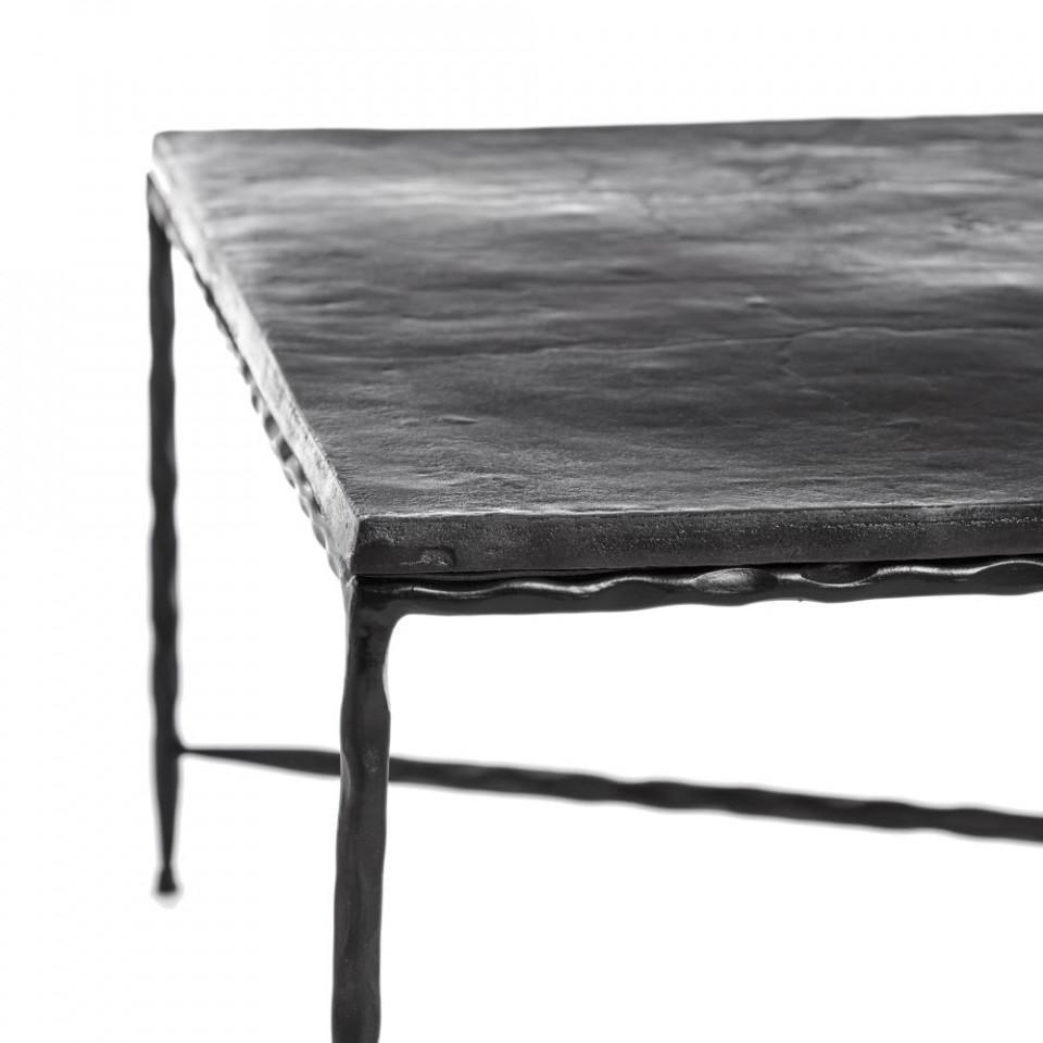 Masa neagra din aluminiu 77x140 cm Briod - PARIS14A.RO