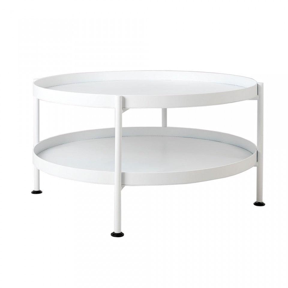 Masuta alba pentru cafea din otel 60 cm Hanna Round Two Custom Form - PARIS14A.RO