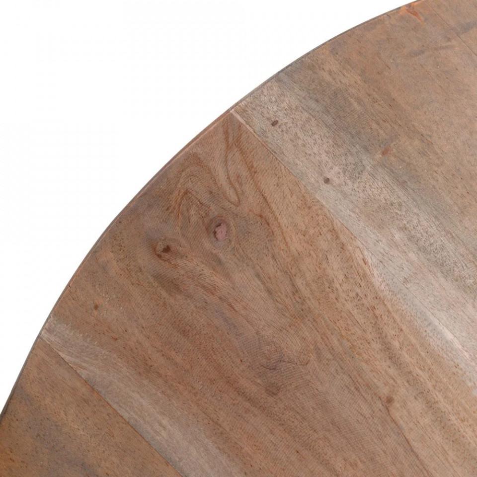 Masuta gri din ratan si lemn de tec 70 cm Jamola - PARIS14A.RO