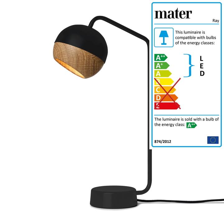 Mater - Ray lampa de masa Negru - PARIS14A.RO