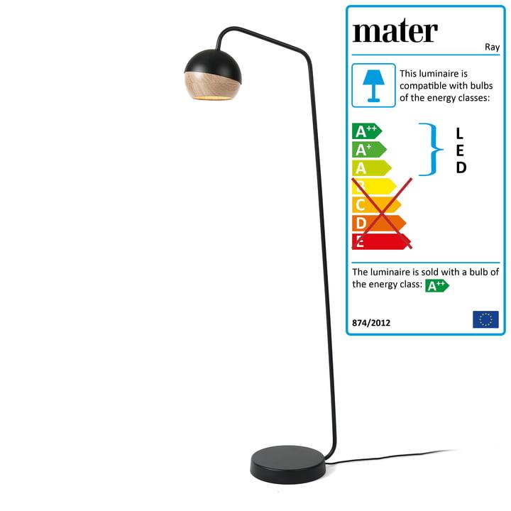 Mater - Ray lampa de podea Negru - PARIS14A.RO