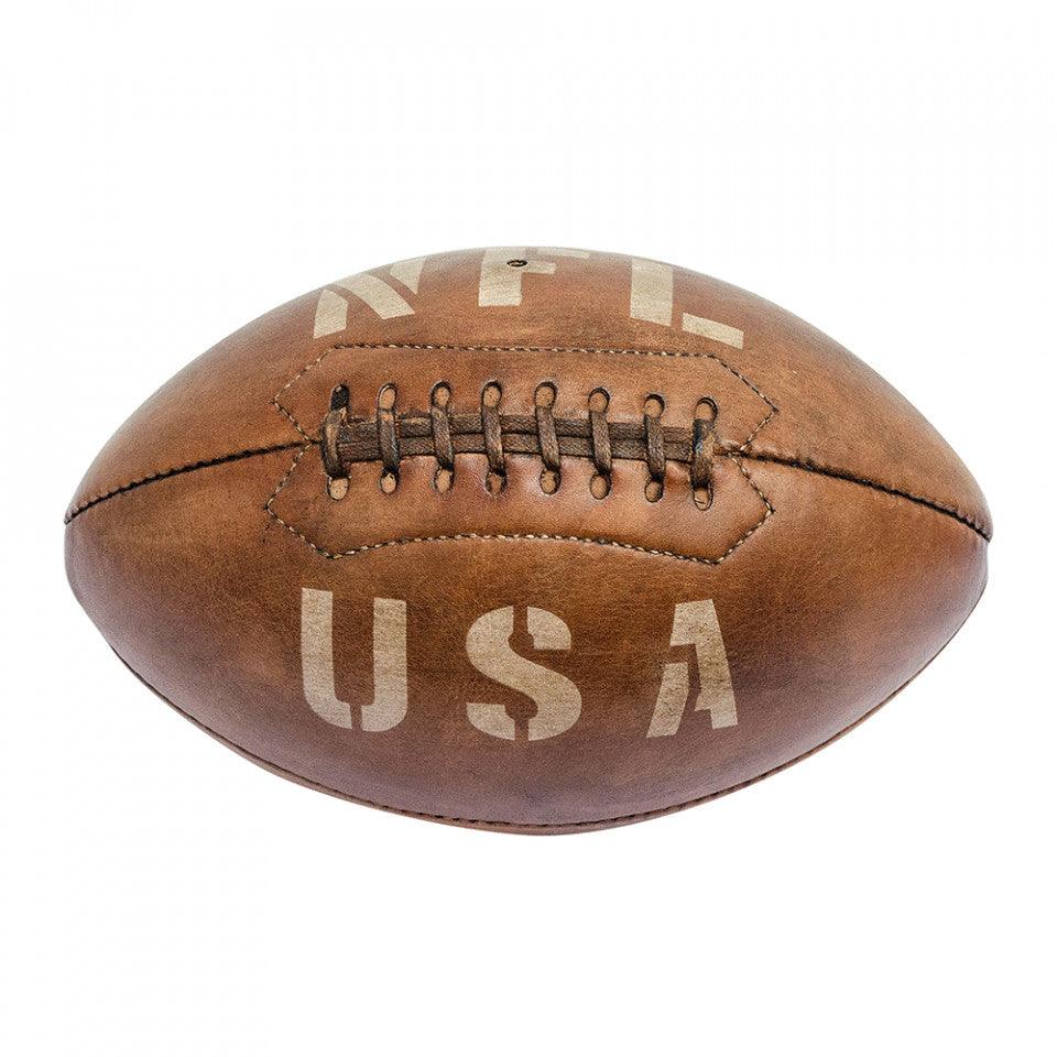 Minge decorativa maro din piele 27 cm Football USA Versmissen - PARIS14A.RO