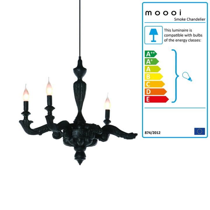 Moooi - Smoke Chandelier lampa Negru - PARIS14A.RO