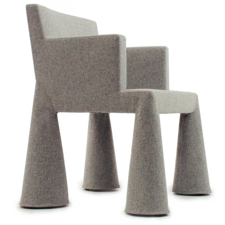 Moooi - V.I.P. Scaun, Kvadrat Divina Melange 2 180 Gri - PARIS14A.RO