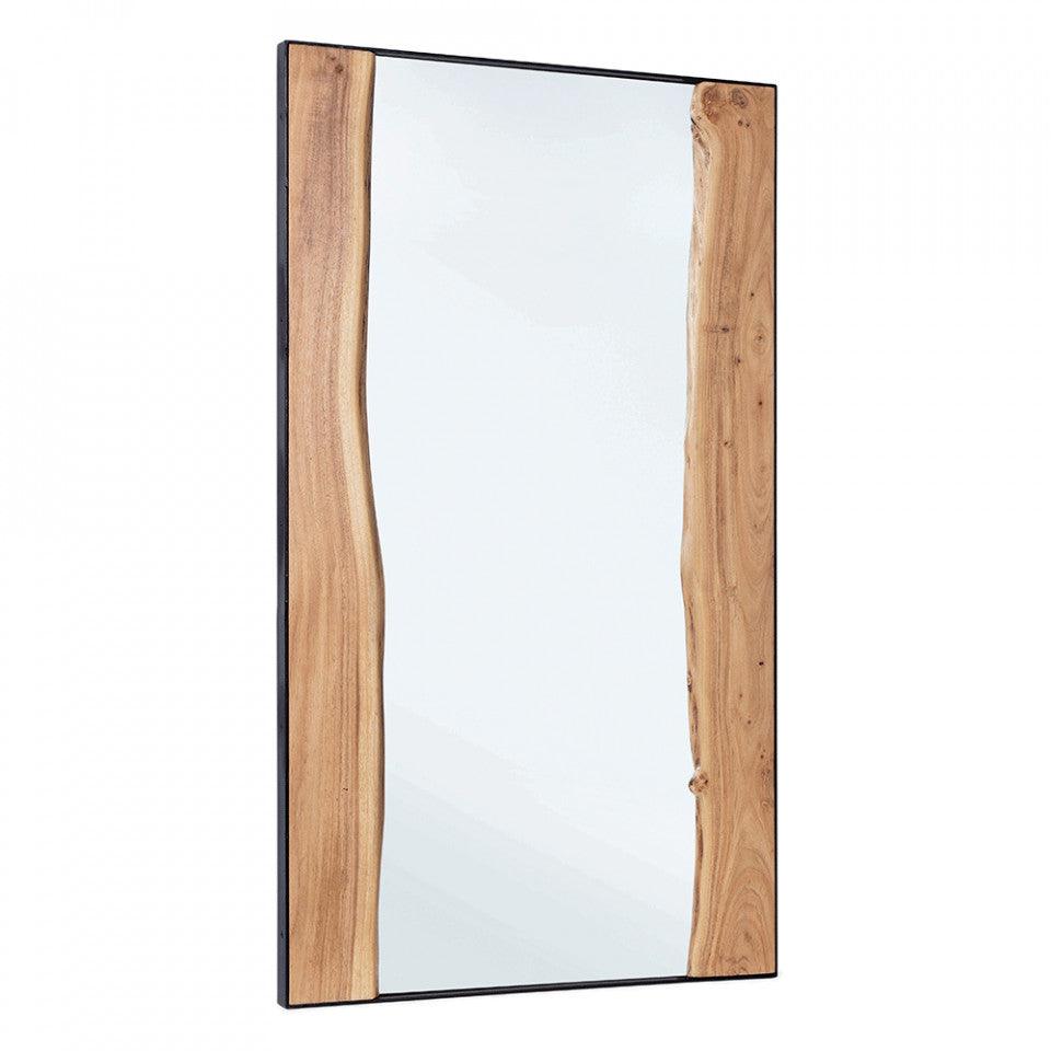 Oglinda dreptunghiulara maro din lemn de salcam si otel 80x140 cm Artur Bizzotto - PARIS14A.RO