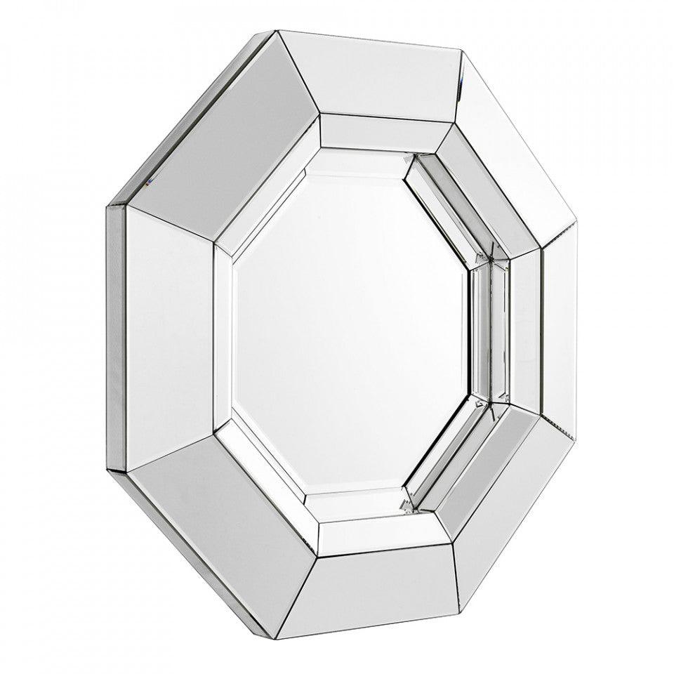 Oglinda octagonala argintie din MDF si sticla 68x68 cm Chartier Eichholtz - PARIS14A.RO
