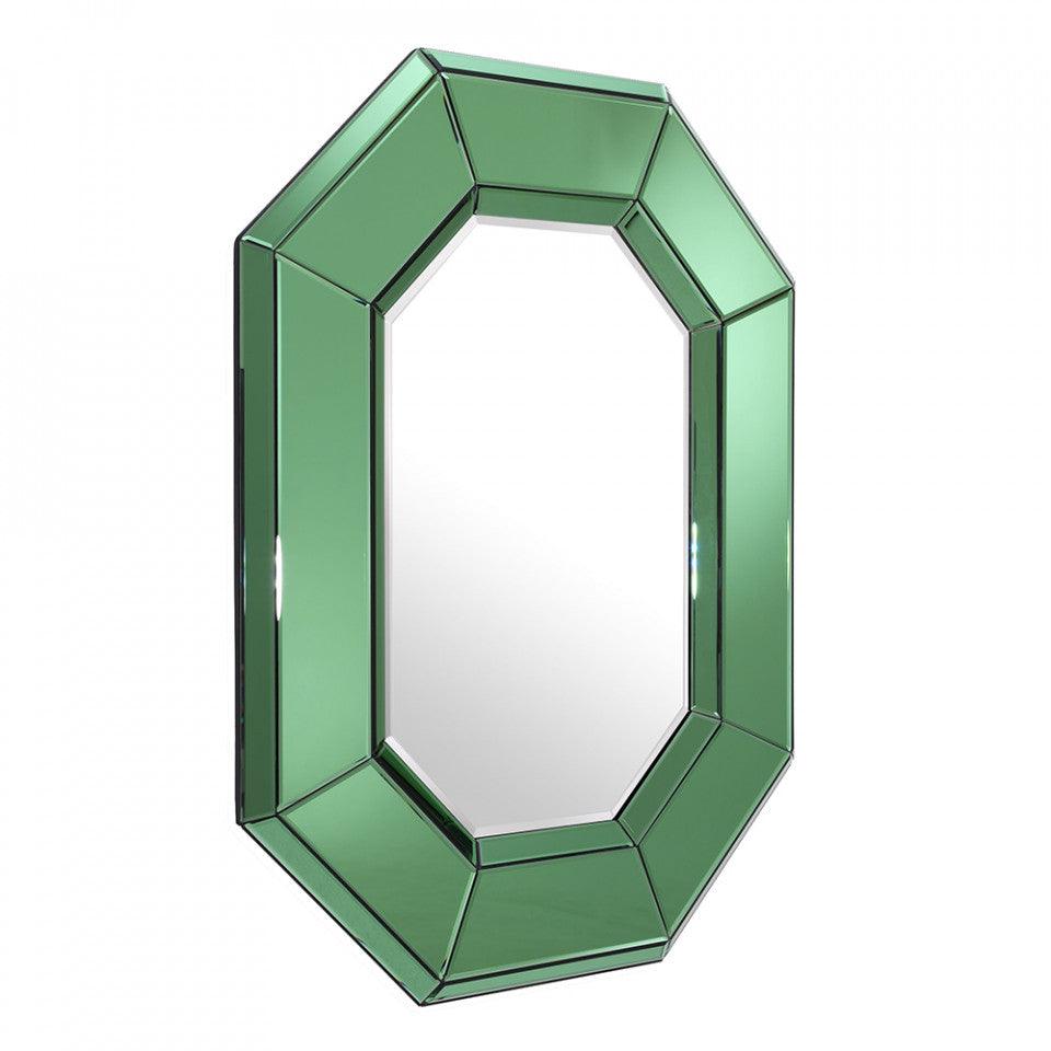 Oglinda octagonala verde din MDF si sticla 80x106 cm Le Sereno Eichholtz - PARIS14A.RO