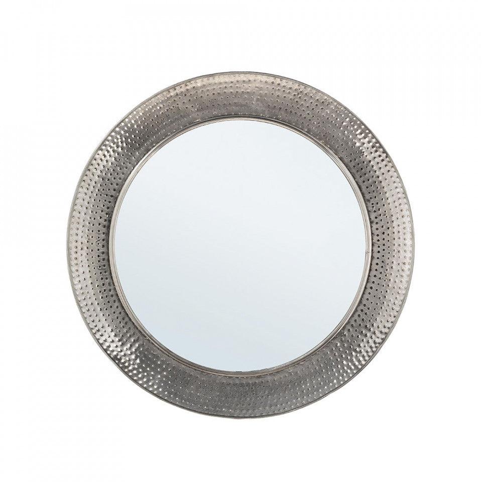 Oglinda rotunda argintie din otel 80 cm Adara Bizzotto - PARIS14A.RO