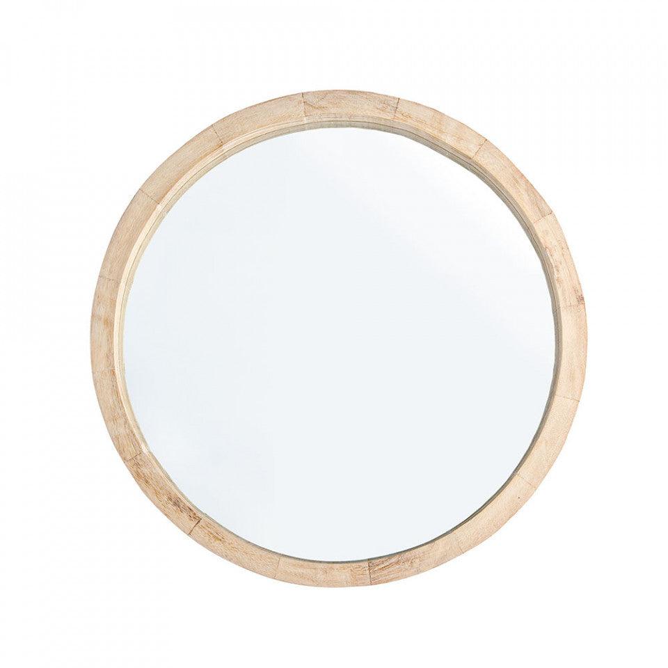 Oglinda rotunda maro din lemn de paulownia 42 cm Tiziano Bizzotto - PARIS14A.RO