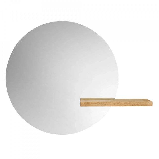 Oglinda rotunda maro din lemn de stejar 75 cm Shift Bolia - PARIS14A.RO