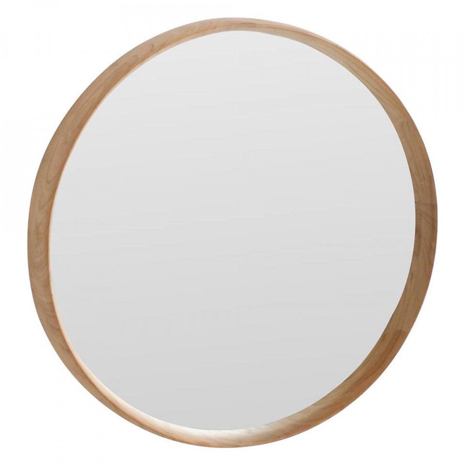 Oglinda rotunda maro din lemn de tec 55 cm Nova Raw Materials - PARIS14A.RO