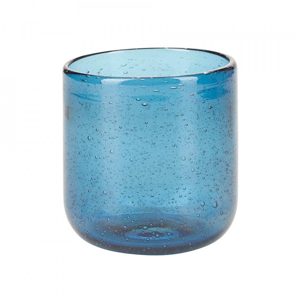 Pahar albastru din sticla 8x9 cm Alec Bahne - PARIS14A.RO