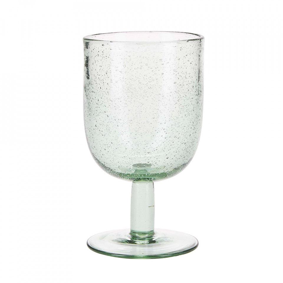 Pahar de vin verde din sticla 8x14 cm Alec Bahne - PARIS14A.RO