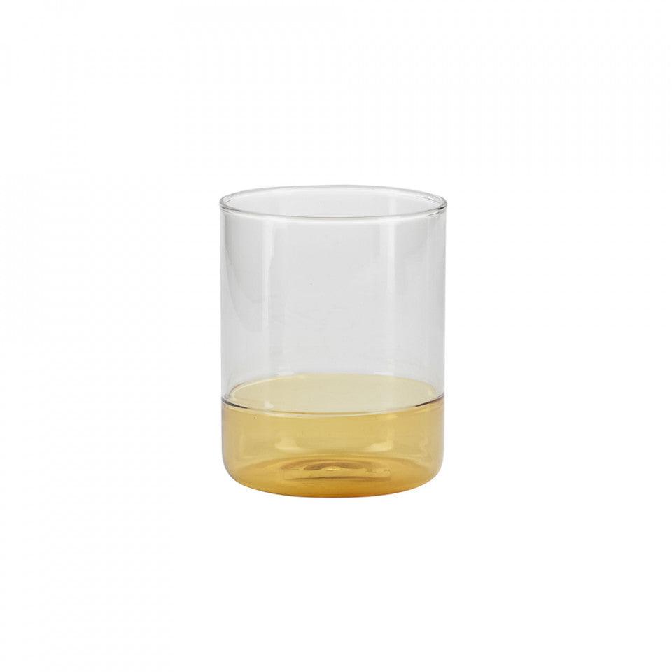 Pahar galben/transparent din sticla 8x10 cm Davis Bahne - PARIS14A.RO