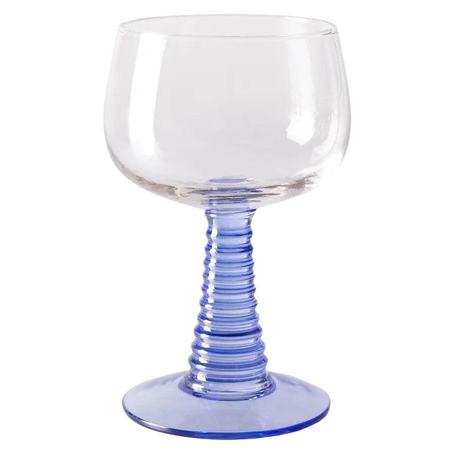 Pahar pentru vin albastru din sticla 9x14 cm Swirl HK Living - PARIS14A.RO