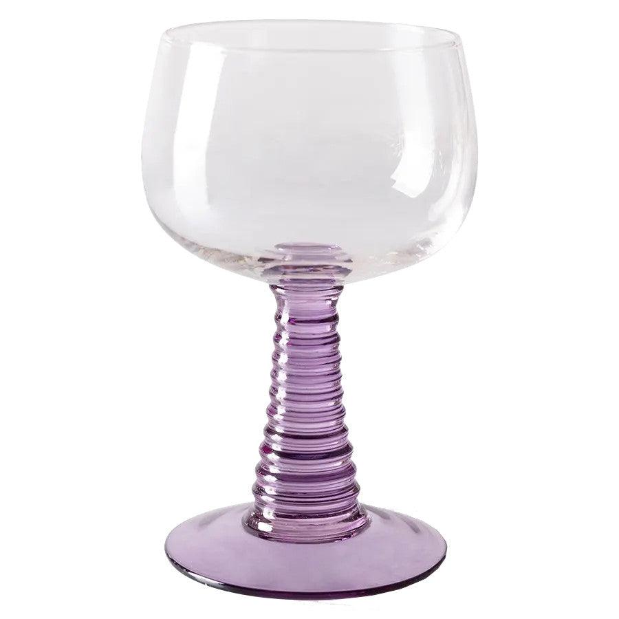 Pahar pentru vin mov din sticla 9x14 cm Swirl HK Living - PARIS14A.RO