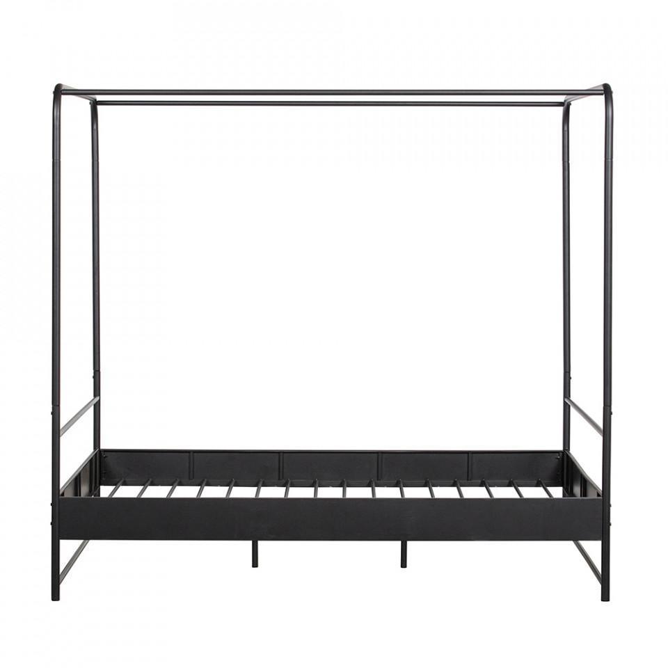 Pat cu baldachin negru din metal 165x206 cm Bunk - PARIS14A.RO